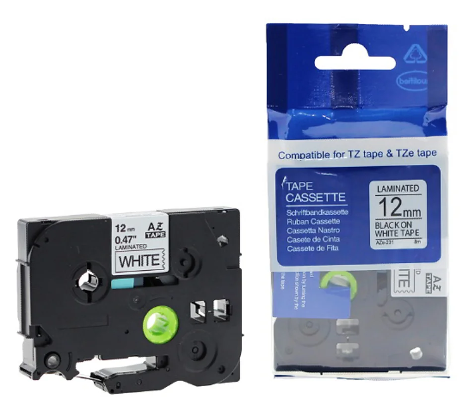 rillstab Cassette à ruban, noir/blanc, 9 mm x 8 m