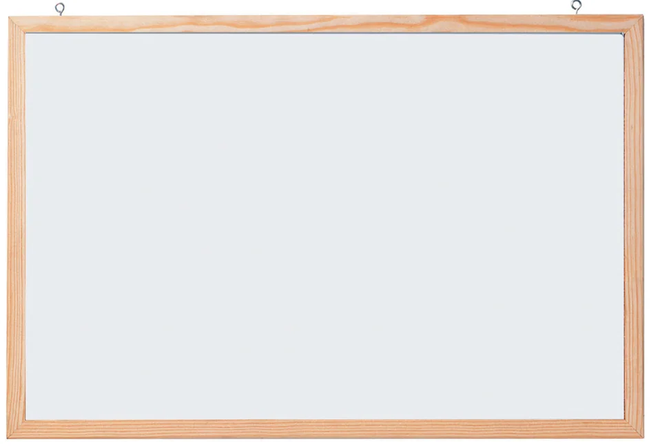 FRANKEN Tableau mural blanc avec cadre en bois, 400 x 300 mm