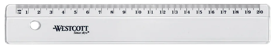 WESTCOTT Règle plate, en plastique, longueur: 150 mm