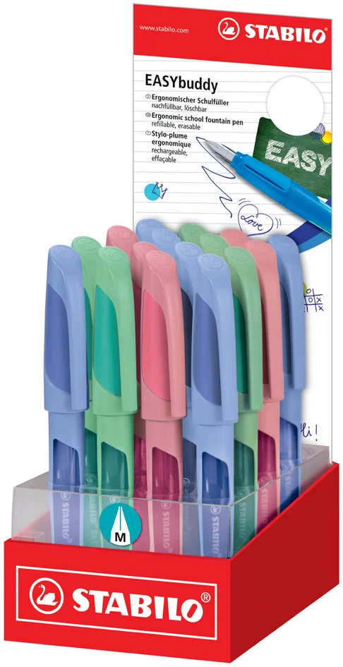 STABILO Stylo plume EASYbuddy L/M, présentoir de 16
