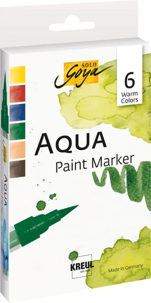 KREUL Stylo pinceau Aqua Paint SOLO Goya Warm Colors,set de6
