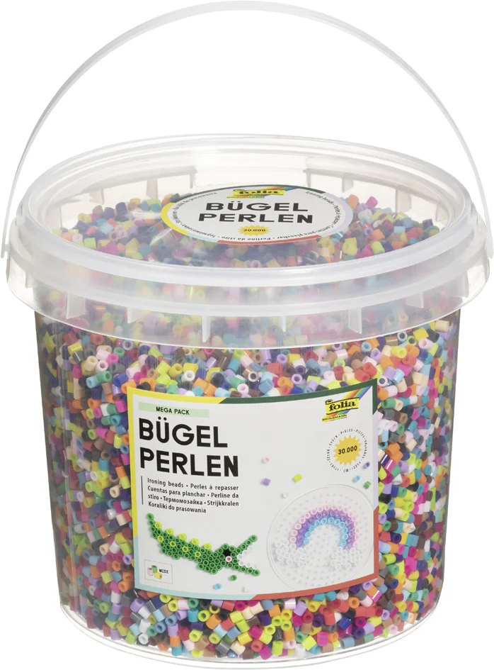folia Perles à repasser, 12.000 pièces, en seau, assorti