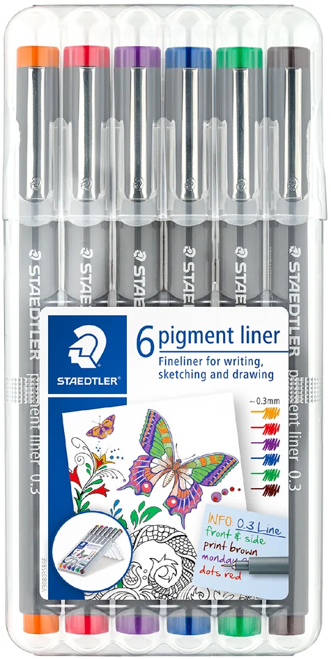 STAEDTLER Feutre à pigment, étui de 6
