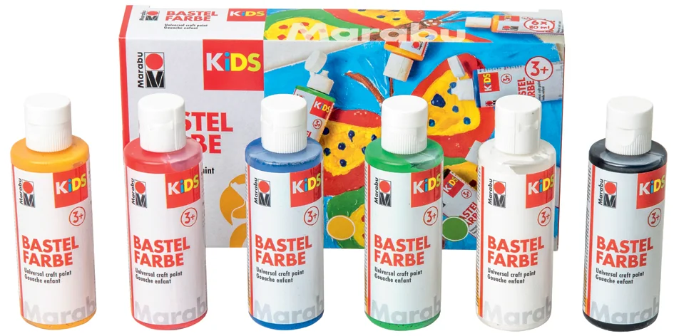 Marabu KiDS Gouache pour enfant 80 ml, kit de 6