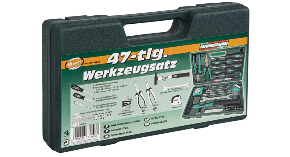 BRÜDER MANNESMANN Jeu d'outils, 47 pièces, dans un coffret