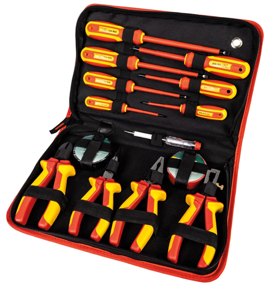 BRÜDER MANNESMANN Pochette avec kit d'outils VDE, 14 pièces