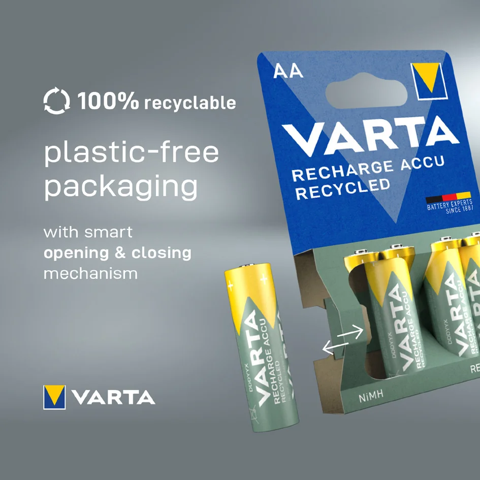 VARTA Pile NiMH 'RECHARGE ACCU Recycled', Micro AAA, 800 mAh