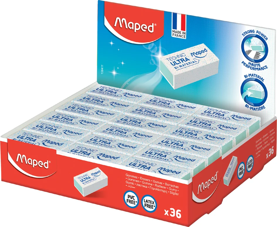 Maped Gomme en plastique Technic Ultra Mini, présentoir de