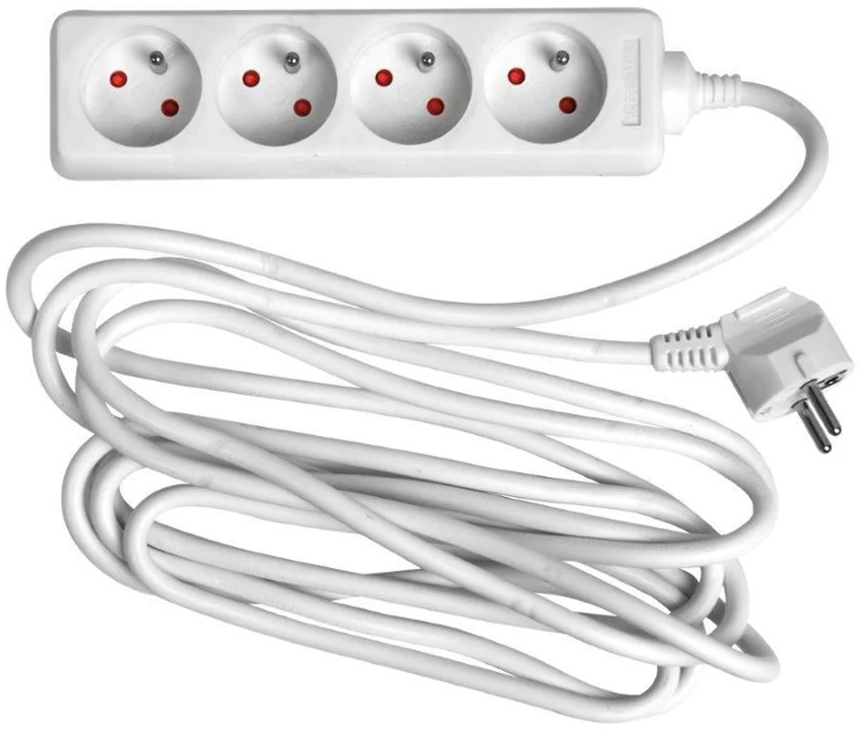Wonday Prolongateur multiprise, 4 prises, blanc