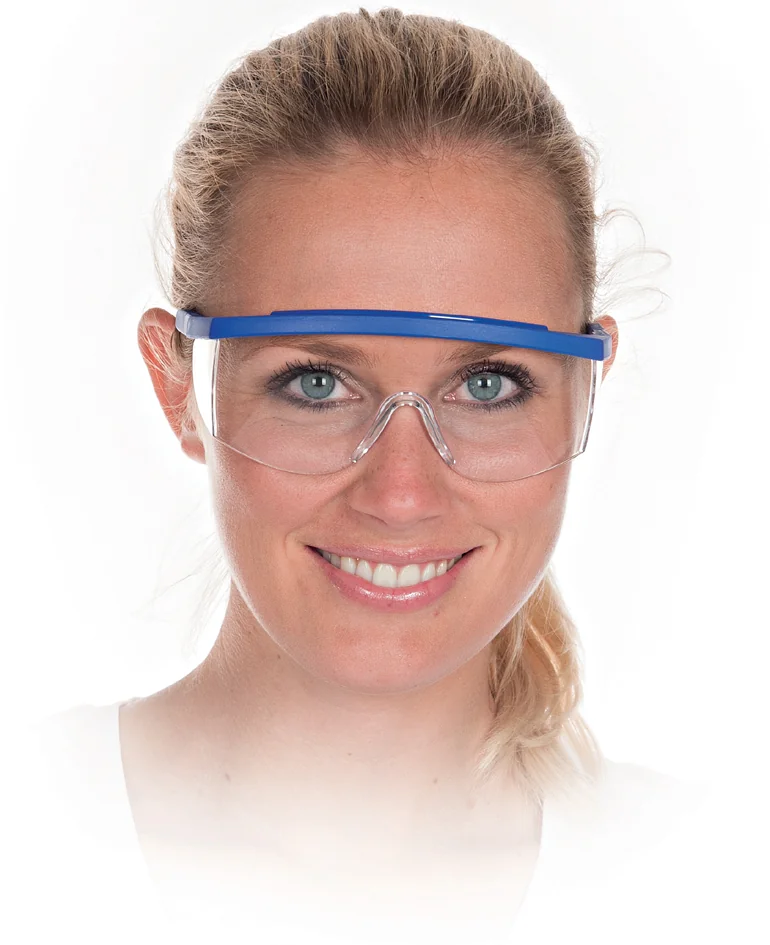 HYGOSTAR Lunettes de protection BLEU, verres transparents