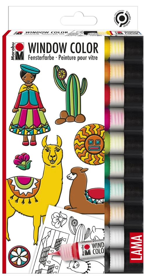 Marabu KiDS Window Color 'LAMA', set, 10 x 25 ml