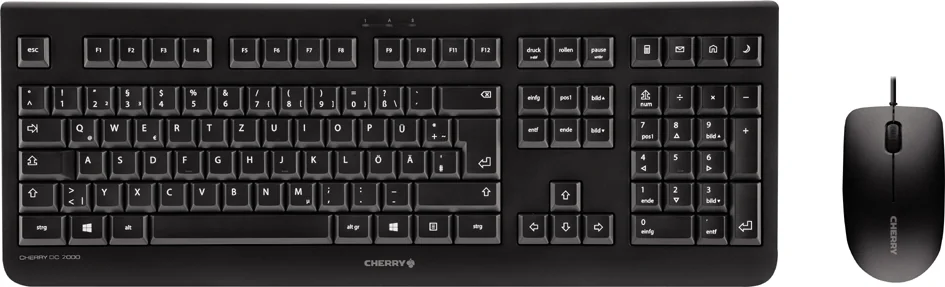 CHERRY Kit clavier AZERTY & souris DC 2000, avec fil, noir