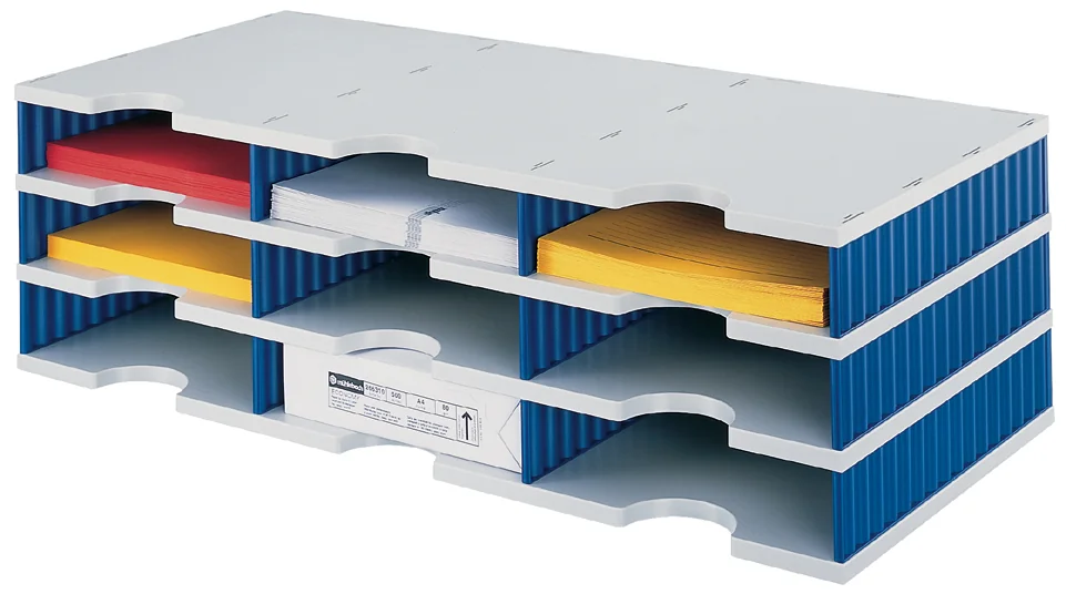 styro Module de base styrodoc trio 9 compartiments bleu/gris