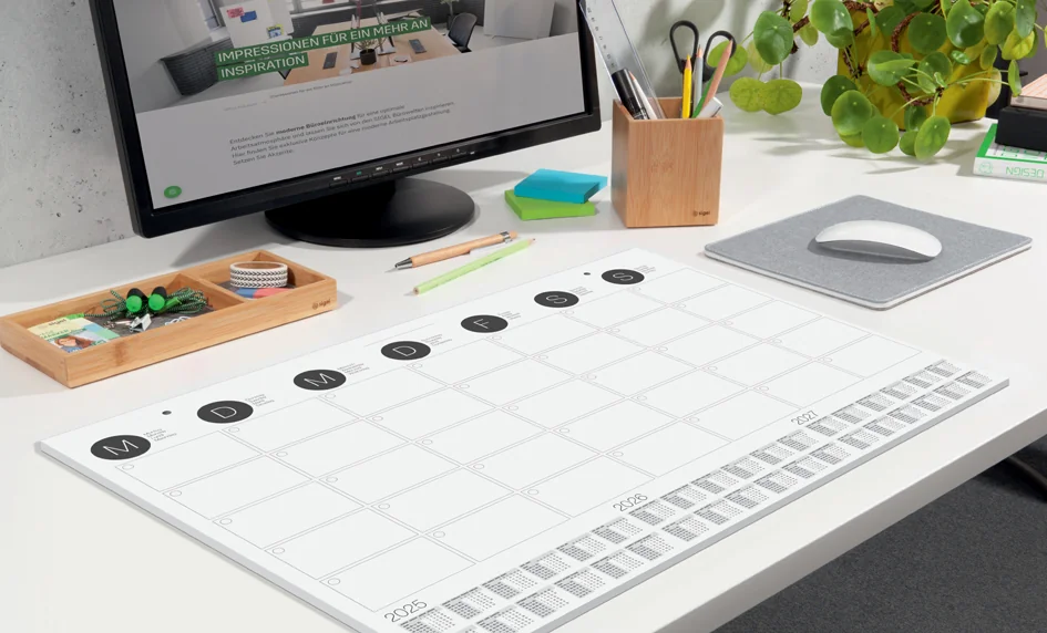 sigel Sous-main bloc papier / Calendrier mural, noir-blanc