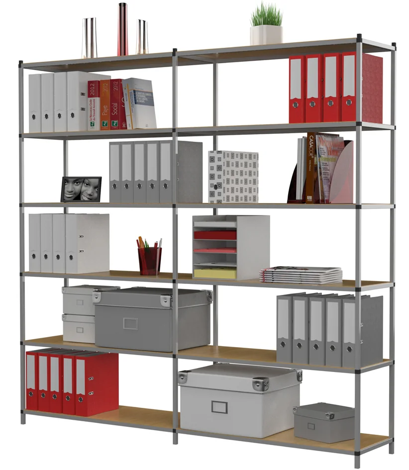 PAPERFLOW Etagère de bureau Tubeco, 6 étagères, gris Grand Paris Fournitures PAPERFLOW Etagère de bureau Tubeco, 6 étagères, gris – Image 2