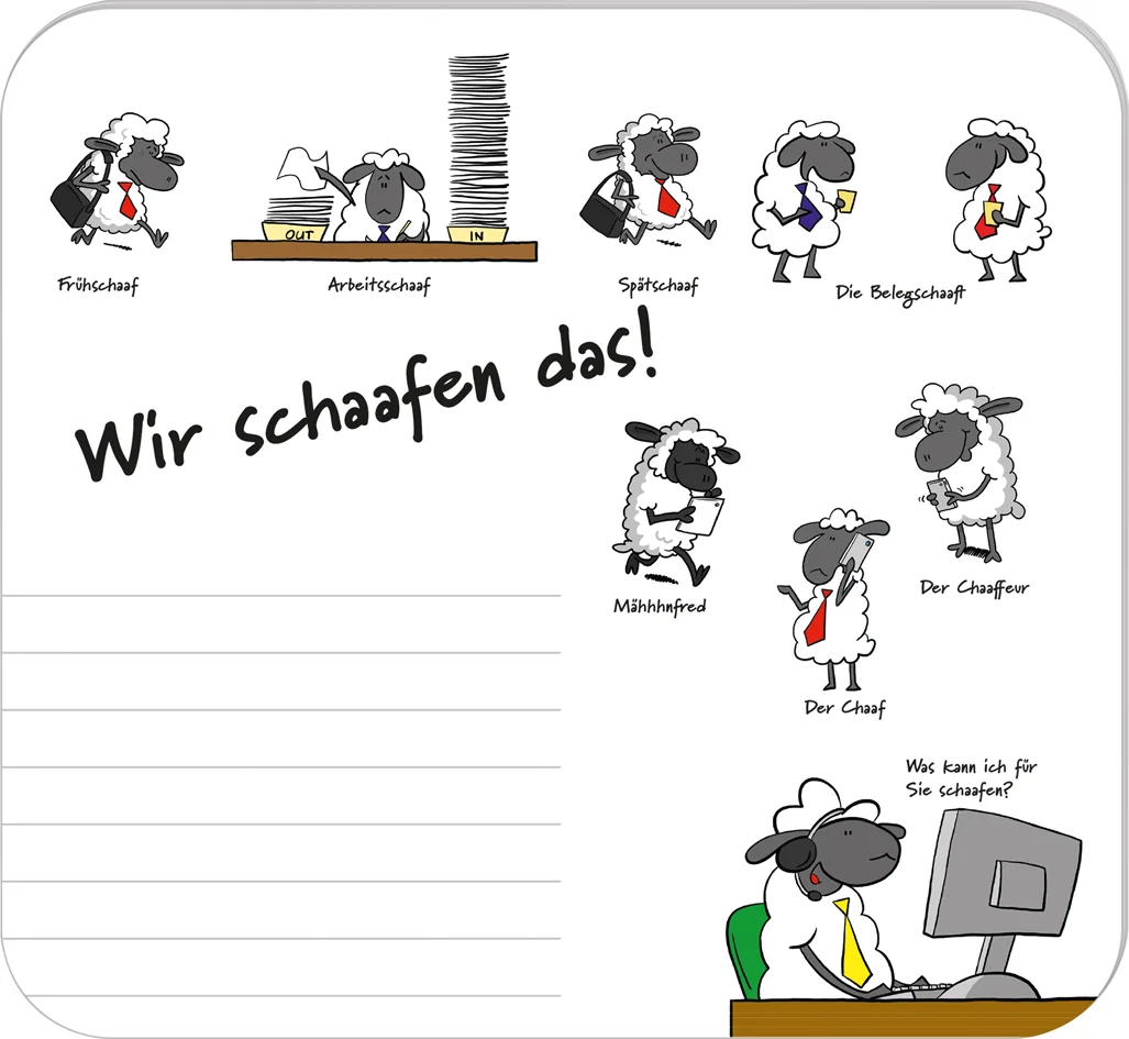 RNK Verlag Mousepad Block "Wir schaafen das!", 240 x 220 mm