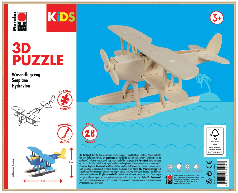 Marabu KIDS Puzzle 3D 'Hydravion', 28 pièces
