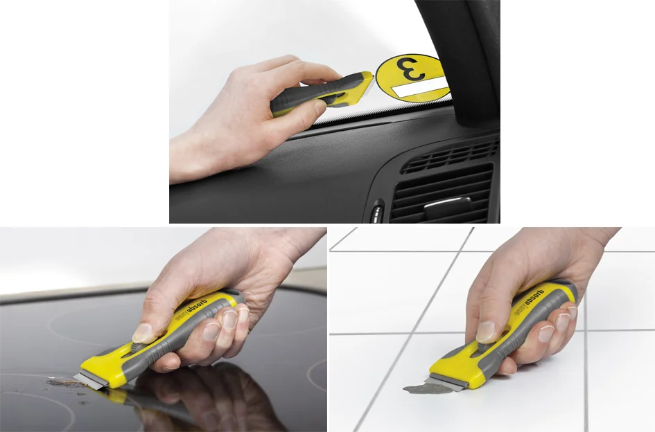 easyabsorb Grattoir à vitres, poignée softgrip, jaune/gris