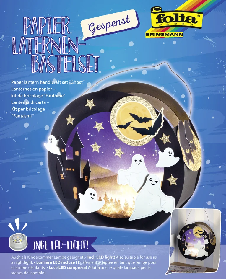 folia Kit de fabrication de lanterne 'Fantôme', noir