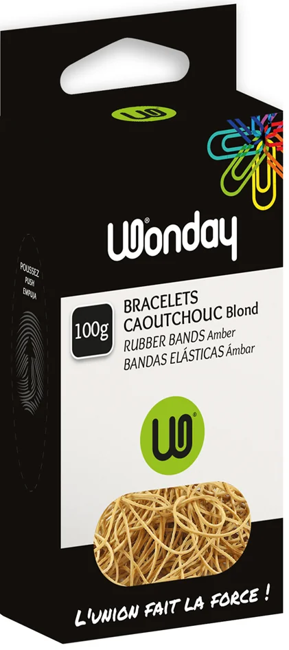 Wonday Bracelets caoutchouc, 120 x 10 mm, 100 g, nature