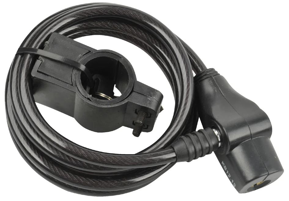 FISCHER Câble antivol pour vélo, longueur: 1.800 mm, noir