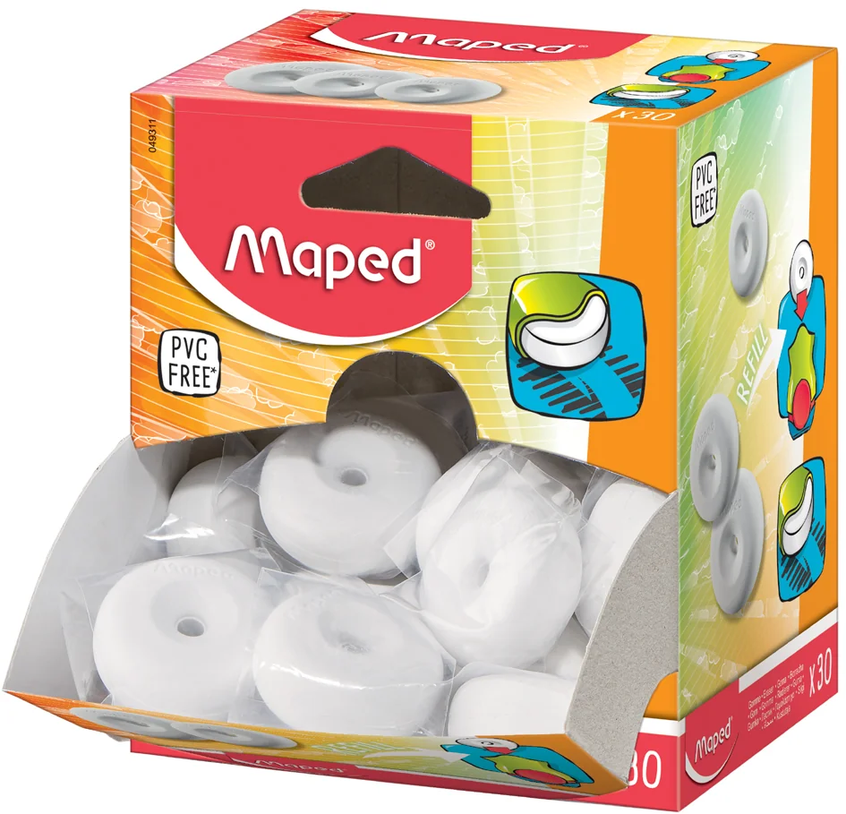 Maped Gomme de rechange pour taille-crayon-gomme Loopy blanc Grand Paris Fournitures Maped Gomme de rechange pour taille-crayon-gomme Loopy blanc