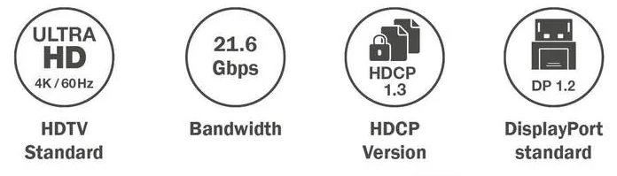 DIGITUS Câble de connexion DisplayPort, mâle - mâle, 1,0 m