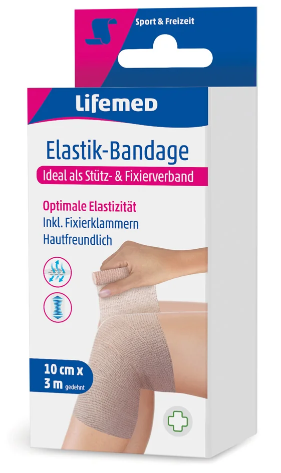 Lifemed Bandage élastique, couleur chair, 100 mm x 3,0 m