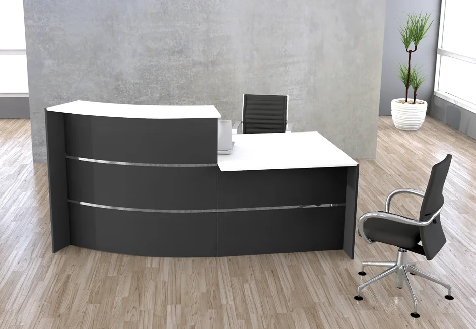 kerkmann Comptoir arrondi BARI, espace conseil, anthracite Grand Paris Fournitures kerkmann Comptoir arrondi BARI, espace conseil, anthracite – Image 3