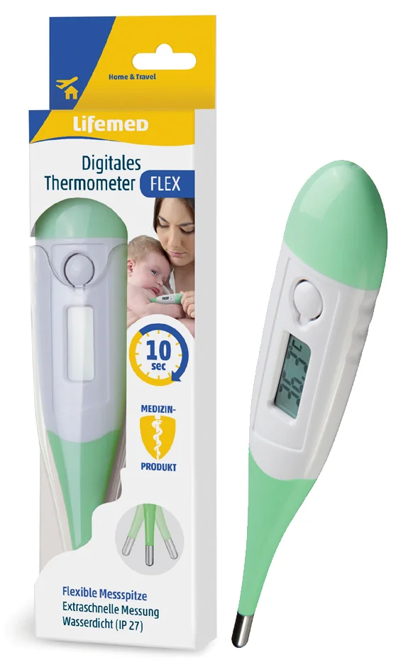 Lifemed Thermomètre "Flex", blanc/vert