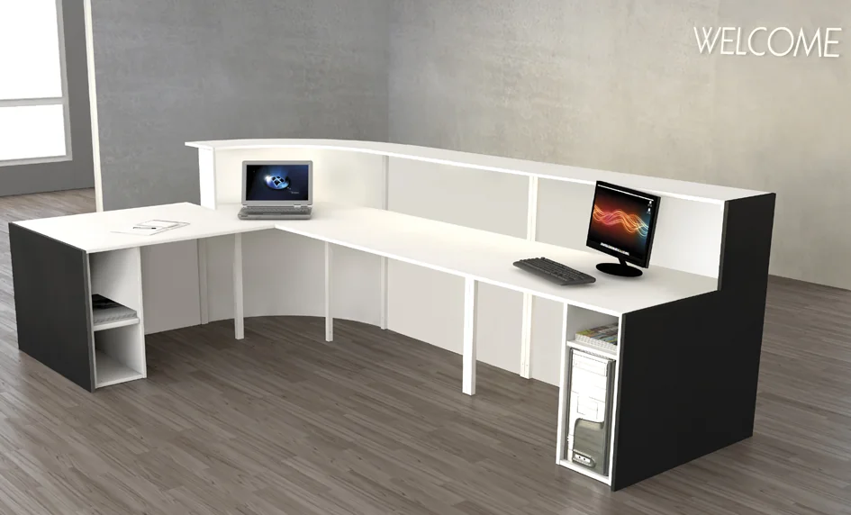 kerkmann Grand comptoir en L BARI, espace conseil anthracite Grand Paris Fournitures kerkmann Grand comptoir en L BARI, espace conseil anthracite – Image 5