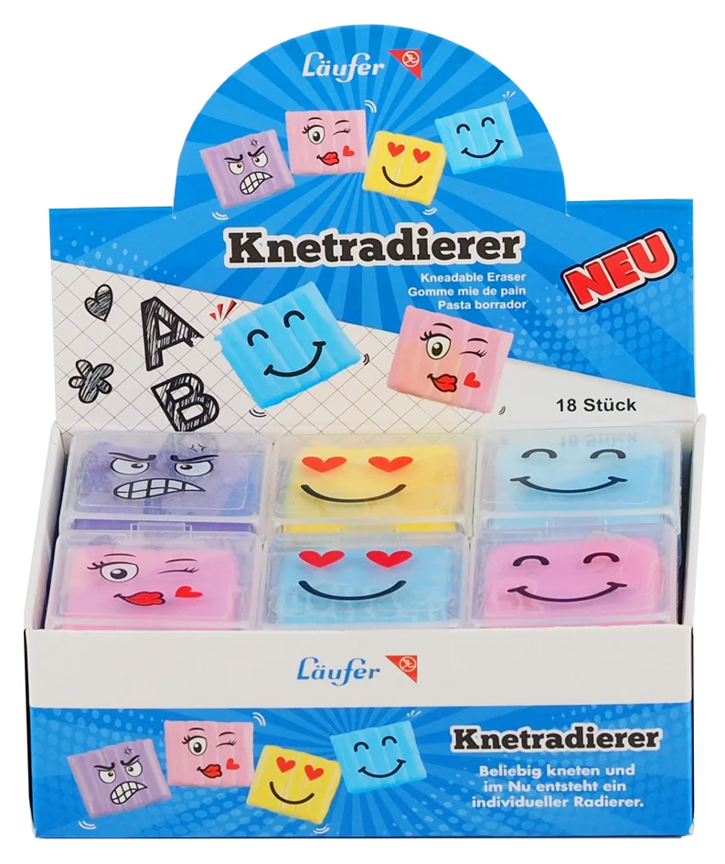 Läufer Gomme souple visages, en présentoir de 18