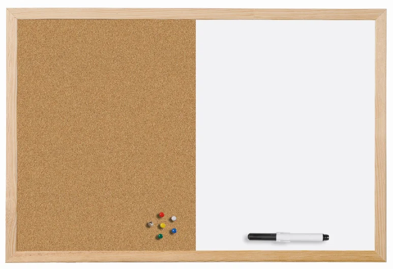 Bi-Office Tableau mixte, cadre en bois, (L)600 x (H)400 mm