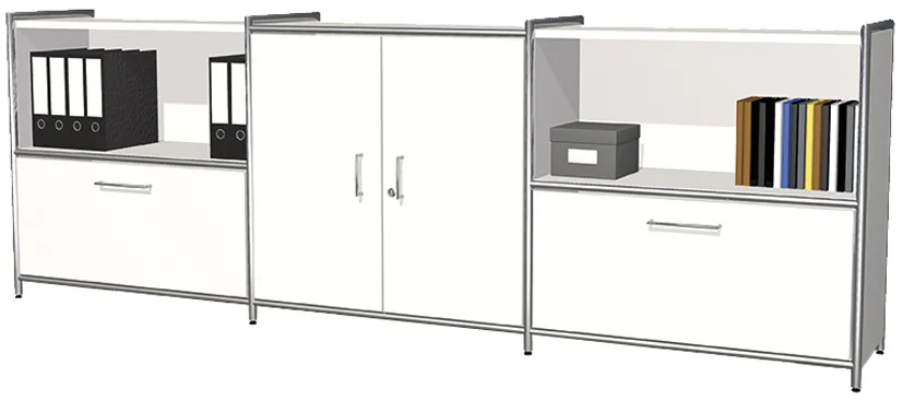 kerkmann Bahut ARTLINE, 2 hauteurs de classeur, anthracite