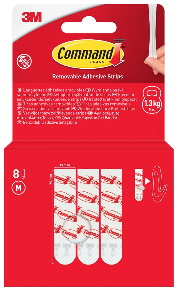 3M Command Paquet de recharge languettes adhésives, blanc