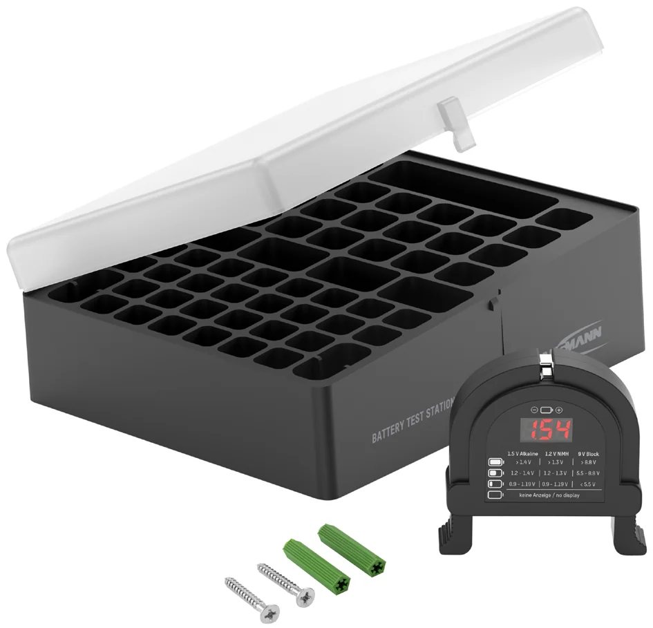 ANSMANN Boîte de rangement pour piles, pour 48 piles