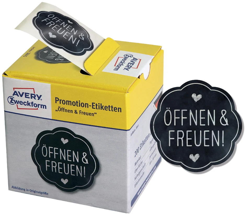 AVERY Zweckform Promotion-Etiketten "Ôffnen", schwarz
