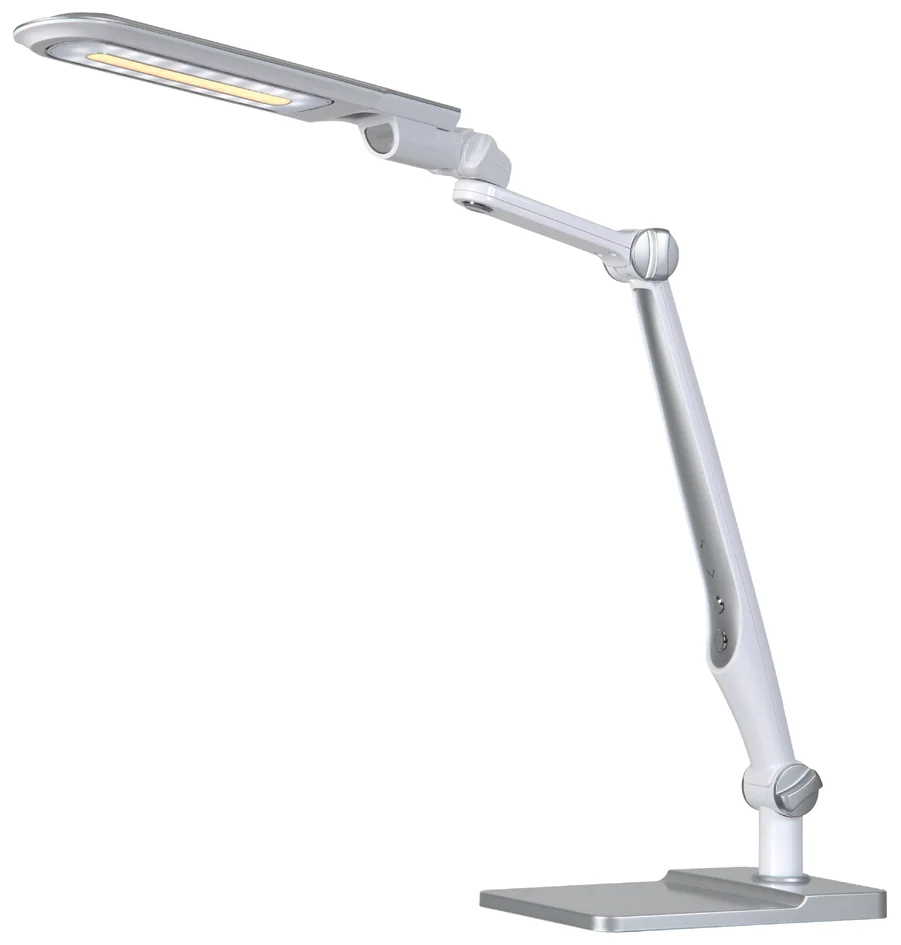 Hansa Lampe de bureau à LED Multiflex, pince & socle, argent