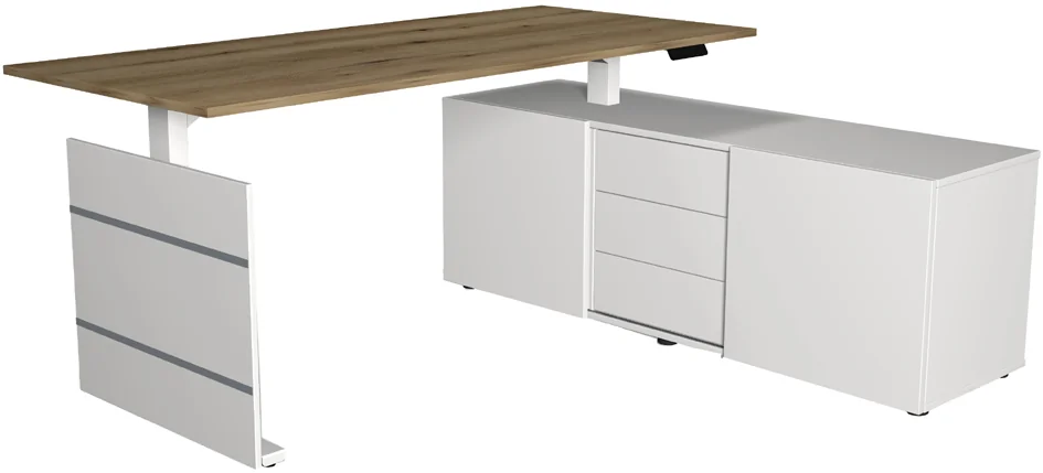 kerkmann Caisson annexe, 4 tiroirs, blanc/érable