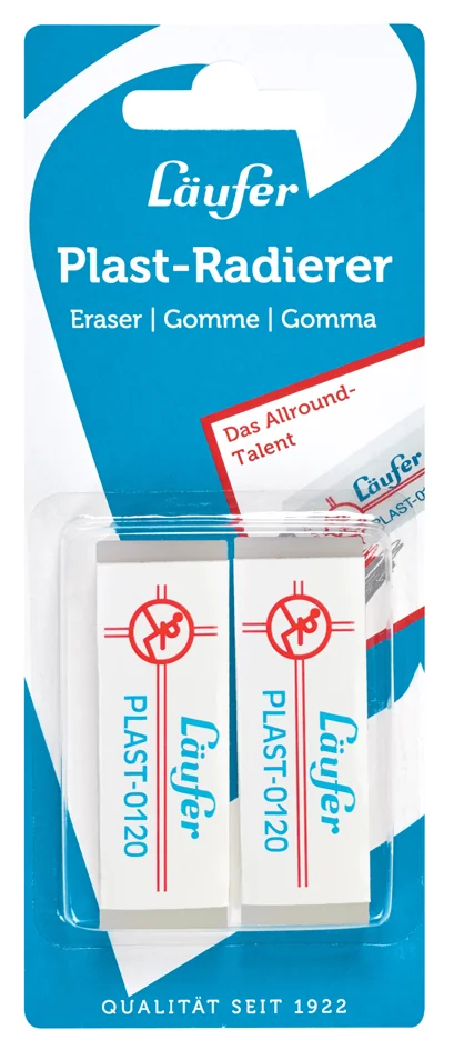 Läufer Gomme en plastique PLAST-0120, carte blister de 2 Grand Paris Fournitures Läufer Gomme en plastique PLAST-0120, carte blister de 2 – Image 2
