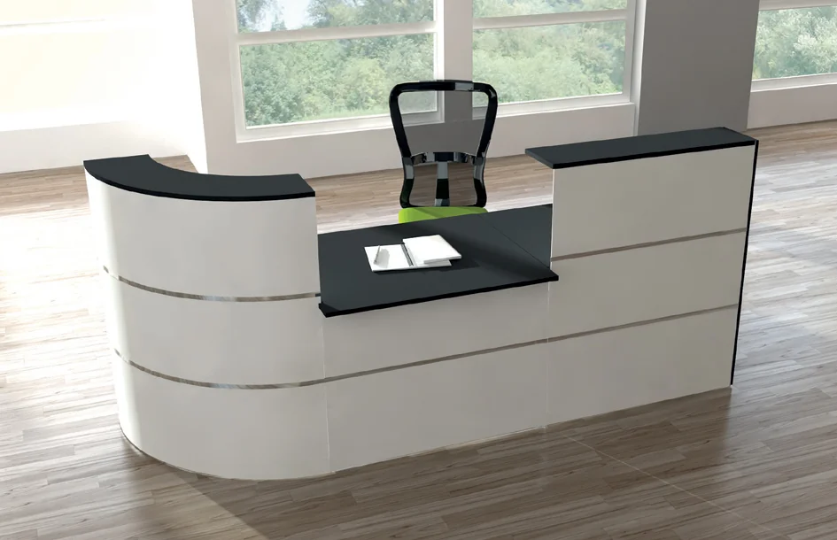 kerkmann Comptoir d'accueil arrondi Cento 5, avec module bas