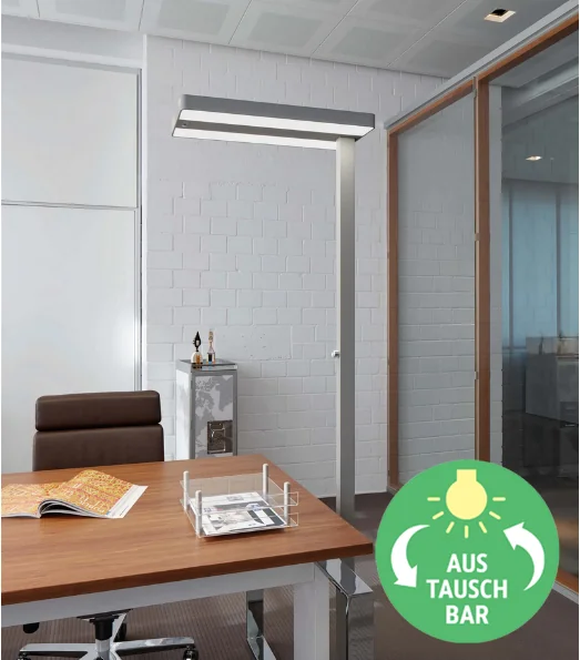MAUL Lampadaire à LED MAULjuvis, dimmable, socle, argent Grand Paris Fournitures MAUL Lampadaire à LED MAULjuvis, dimmable, socle, argent – Image 4
