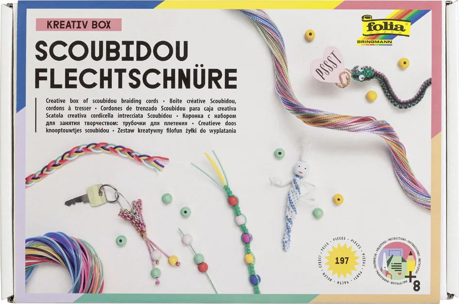 folia Kit de loisirs manuels Fils à tresser, 197 pièces