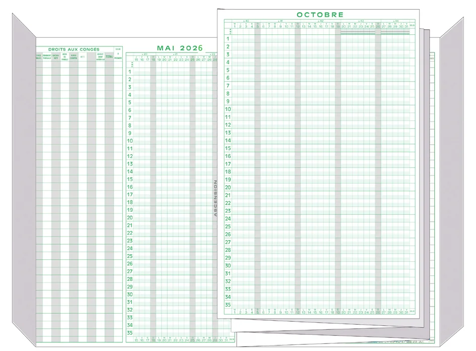 EXACOMPTA Planning des congés 2026/2027, mai 2026 à mai 2027