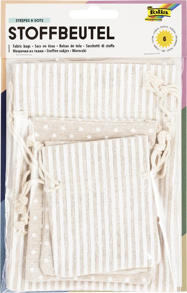 folia Sachet en tissu avec impression de motif, 3 tailles