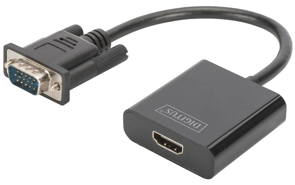 DIGITUS Convertisseur VGA - HDMI + Audio, noir