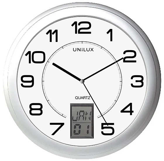 UNiLUX Horloge murale à quartz 'INSTINCT', argent