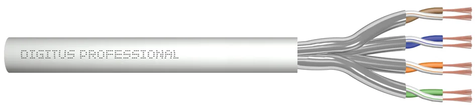 DIGITUS Câble patch brut Cat. 6a, U/FTP, 100 m, gris