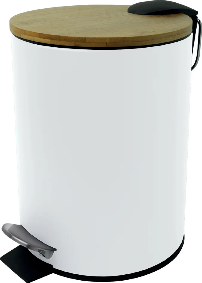 helit Poubelle à pédale 'the bamboo', 3 litres, noir