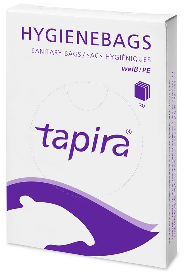 Tapira Sachet hygiénique en PE, non imprimé, blanc